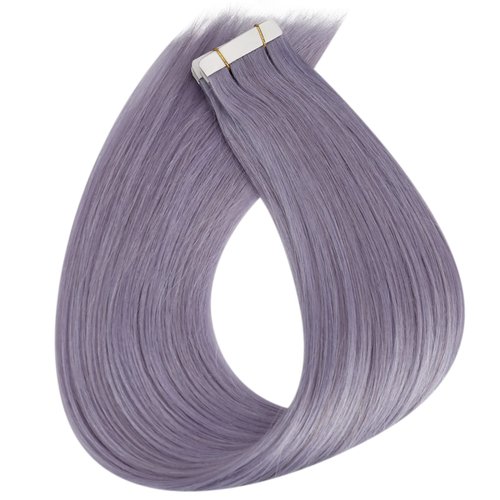Sunny Hair Purple Tape in Hair Extensions 10Pcs Tape in Hair Extensions Human Hair Purple Hair Extensions Real Human Hair Straight Hair for Cosplay 24Inch