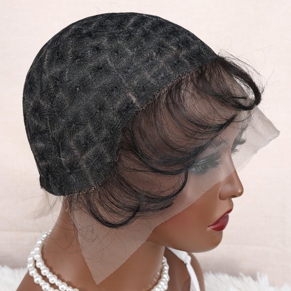 Embroidery Full Double Lace Braided Wig Cap 1Pc, DIY Wig Cap for Crochet Hair Extensions, Crochet Wig Cap with Baby Hair, Wig Making Sew In Crochet Braided Wig Caps Square Base 120 Knots