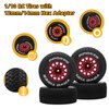 12mm/14mm/17mm Hex RC Wheels and Tires RC Truck Tires 1/10 Scale Tyres Detachable Replacement RC Car Tires for Arrma Senton Tires Slash Tires Axial Redcat Rc4wd Hex (Red)