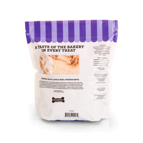 Three Dog Bakery Itty Bitty Bones Baked Dog Treats, Peanut Butter, 32 oz, (320123)