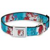 Buckle-Down Seatbelt Buckle Dog Collar - ARIEL Sketch Poses Blues/Lavender - 1" Wide - Fits 11-17" Neck - Medium