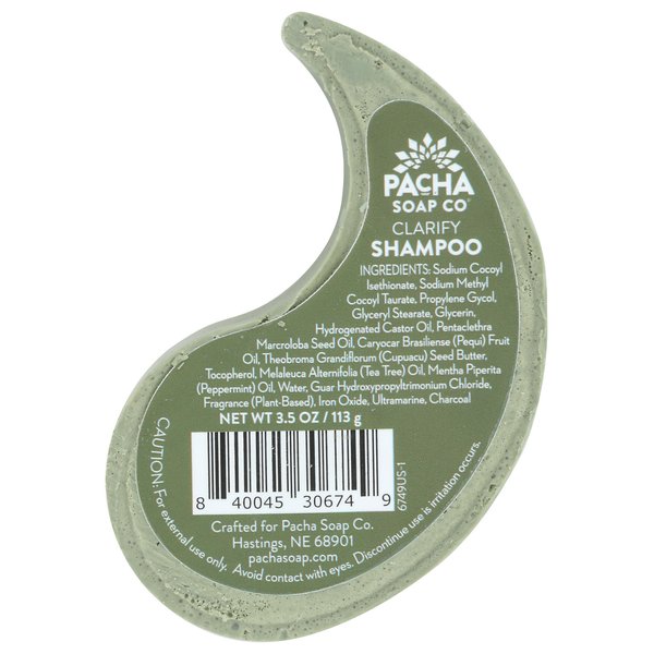 PACHA SOAP Clarify Shampoo Soap Bar, 3 OZ