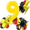 Red Black Yellow Number 9 Balloon Kit for Kids Party, 9 Balloon Cartoon Birthday Party Decorations, 9 Balloon Number for Kids Cartoon Birthday Party Decorations Supplies