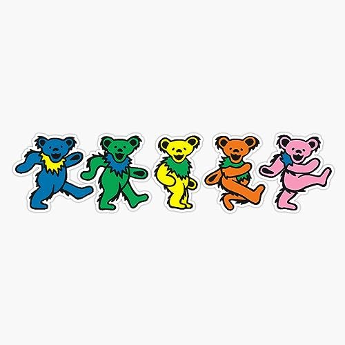 Five Bear Dancing Sticker Bumper Sticker Vinyl Decal 5"