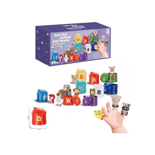 Learning Toys for 1,2,3 Year Old Toddlers, 20Pcs Farm Animals Toys ,Montessori Educational Toy , Matching & Sorting Fine Motor Games, Christmas Birthday Easter Gift for Baby Boys Girls Age 6 Months+