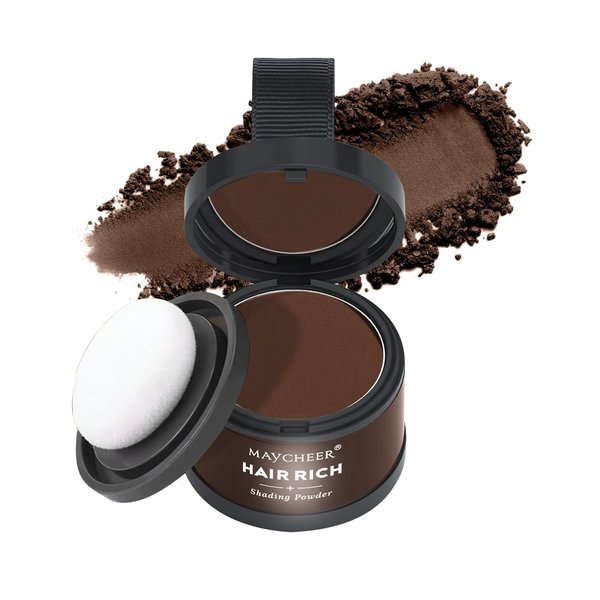 Maycheer Hairline Shadow Powder, Maycheer Hair Shadow Root Cover Up, Maycheer Hair Shadow, Hair Line Concealer Root Cover Up, Unisex Root Touch Up Hair Powder (Medium Brown, #10)