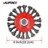 AUPREX 5 Pack 4 Inch Twist Knotted Wire Wheel Brush for Angle Grinder with 5/8 Inch-11 Threaded Arbor - 0.02 Inch Carbon Steel Wire for Heavy-Duty Conditioning for Various Metals