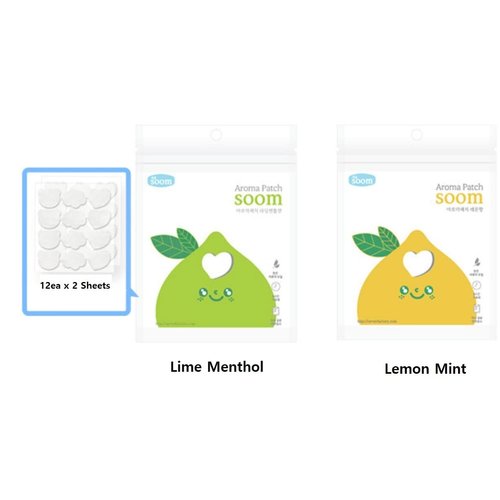 Soom Mask patch Aroma Stickers B-TS used product Korean mask stickers scented Contains Refreshing and Fragrant-Pure Essential Oil Scented Mask Patches for Refreshing Face Mask 24 Patches (Lemon Mint)