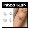 INKARTLINK Tattoo Tech, 2 Sheets Medium Semi Permanent Tattoo, Temporary Tattoos, Last 1-2 Weeks, Waterproof, Realistic Look, No Adhesive, No Reflection (Line Butterfly)