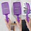 Lilovbesa Hair Brush, Detangling Hair Brush, Curved Detangler Brush for Women Men kids Curly Think Fine Thin Long Short Wet Dry Hair, Professional Hair Styling Tools,Fast Blow Drying, No Pull(Purple)