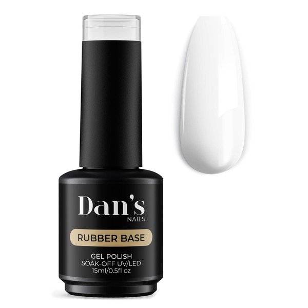 Dan's Nails Milky White Rubber Base Gel Coat | Soak off UV/LED Lamp for Professional Russian Manicure