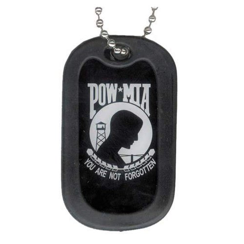 United States Armed Forces POW MIA "You ARE NOT Forgotten" Logo Symbols - Military Dog Tag Luggage Tag Key Chain Metal Chain Necklace