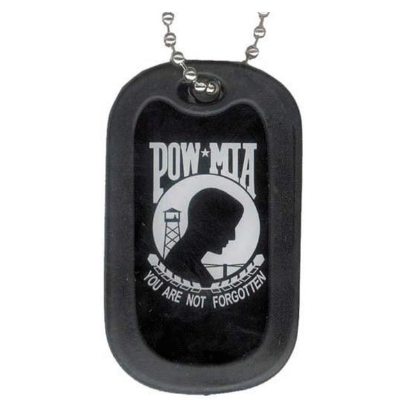 United States Armed Forces POW MIA "You ARE NOT Forgotten" Logo Symbols - Military Dog Tag Luggage Tag Key Chain Metal Chain Necklace