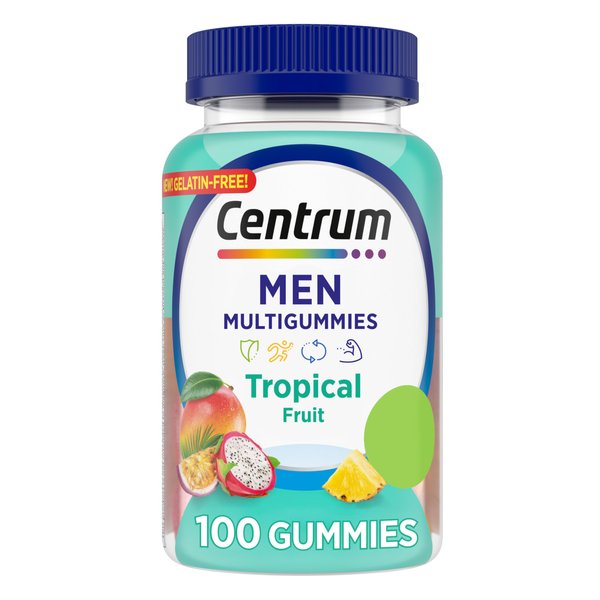 Centrum Men’s Multivitamin Gummies, Immune, Energy, Healthy Appearance Support, 100 Count, 50 Day Supply
