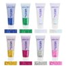 MEICOLY 2pcs Face Body Glitter,Singer Concerts Festival Rave Accessories,Mermaid Face Glitter Gel,Sparkling Sequins Glitter Face Paint,Holographic Chunky Glitter for Eye Lip Hair,100ml,White+Blue