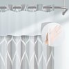 Yiatn No Hook Grey Small Stall Shower Curtain with Snap in Fabric Liner Set - Hotel Style with See Through Mesh Top Window, Modern Geometric Waterdrop Design,Water-Repellent & Washable, 36x74 INCH