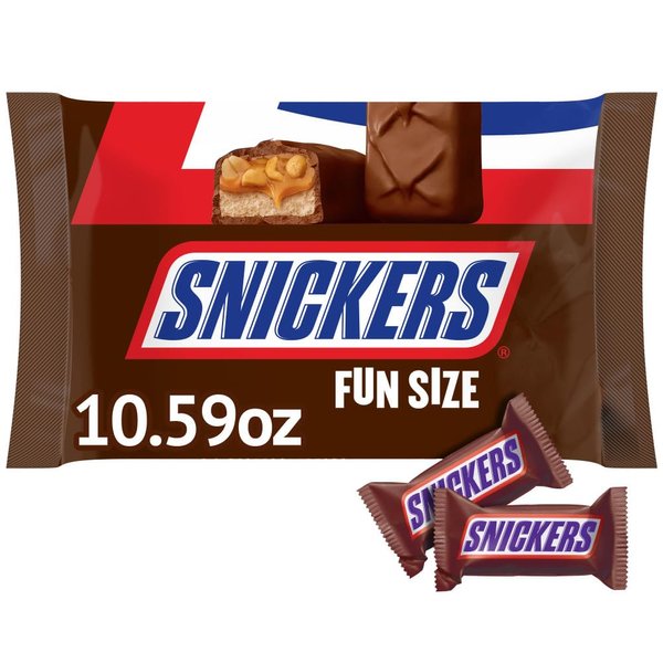 SNICKERS Original Chocolate Candy Bars, Fun Size, Halloween Candy, 10.59 oz Bag