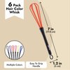 Glamlily 6 Pack Mini Hair Color Whisk for Dye Mixing, Salon Hairdressing, Home Use, 6 Colors (7 x 1.2 In)