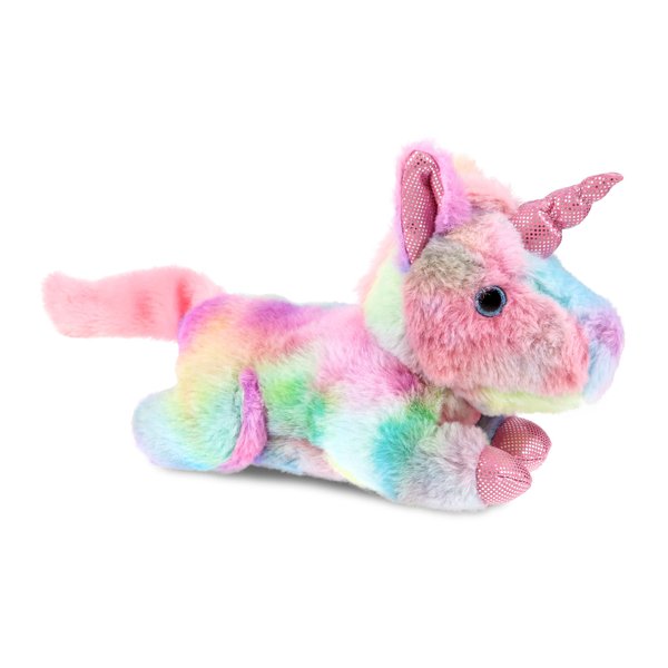 DolliBu Plush Sunday Rainbow Unicorn Stuffed Animal - Soft Huggable Lying Unicorn, Playtime Plush Toy, Cute Animal Cuddle Gifts for Kids & Adults - 10.5 Inches