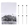 250 Pieces Sewing Pins Ball Glass Head Pins Straight Quilting Pins for Dressmaker Jewelry Decoration, Black