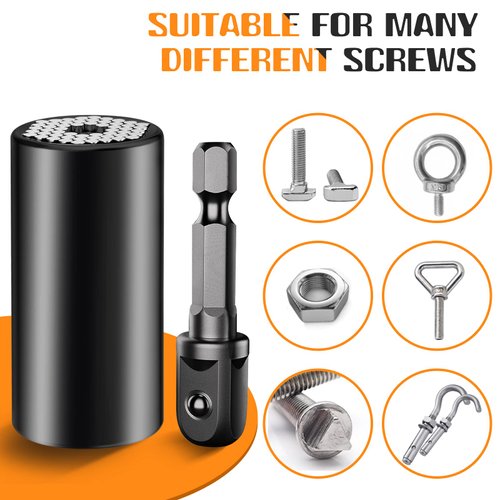 Super Universal Socket Tools Gifts for Men - Birthday Gifts Cool Stuff Gadgets for Him Dad Father Husband,Socket Set with Power Drill Adapter(7-19 MM)