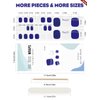 EBANKU Gel Toe Nail Stickers Cured Gel Nail Strips for Toes Gel Toenail Strips Nail Art Wraps Long-Lasting Toe Gel Nail Polish Wraps Gel Nail Art Stickers for Toes UV/LED Lamp Required (Blue White)