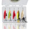 Fishing Lure Set by Captain Fishook – 10-Piece Fishing Lures Spinnerbait Kit for Fresh and Salty Water – Premium Non-Rust Carbon Hook – Steel Stamped Hand Painted Blades – 2 Tackle Boxes