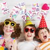 CHARLENT Pink Temporary Tattoos for Girls Party Supplies - 80 PCS Retro Pink Temporary Tattoos for Girls Birthday Party Favors Goodie Bag Fillers