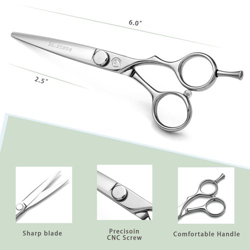 Hair Cutting Scissors 6",Hair Scissors Professional with Extremely Sharp blades,Stainless Steel Barber Scissors,Hair Shears for Salon/Home Use