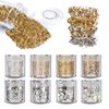 SAIFTRAD Body Glitter-8 Jars 10ml Holographic Hexagon Gold Silver Nails Art Glitter, Cosmetic Chunky Glitter Iridescent Flake Paillette for Face, Eyes, Hair, Jewellery, Resin and Craft.