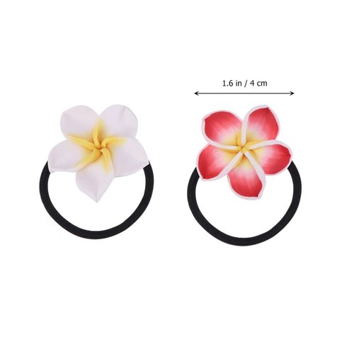 Beaupretty 12pcs Plumeria Hair Ties Plumeria Flowers Hair Clips Flower Hair Ties Hawaiian Hair Accessories for Women Girls for Beach Party Hairstyles Decor