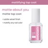 essie Nail Care, 8-Free Vegan, Matte About You Top Coat, mattifying nail polish, 0.46 fl oz