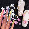Nail Charms 3D Flower Nail Art Charms 2 Boxes Acrylic Flower Nail Art Rhinestones with Gold Silver Pearl Tweezers DIY Nail Decorations US140