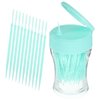 200pcs Double-Head Toothpicks Soft Plastic Oral Care Interdental Floss Cleaners Floss Picks,Braces flossers,Floss for Braces,Floss Sticks for Adults(Sky-Blue)