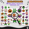 Halloween Temporary Tattoos Bulk Real Glitter Temporary Halloween Tattoos for Kids, Individual Non Candy Treats Class Party Giveaways for Kids Bulk, Goodies Fillers Class Gifts Prizes