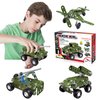 4 in 1 Metal Military Truck STEM Building Projects Metal Army Toys Model Car Kits Set for Boys Age 8-12 Assembly Engineering STEM Kits or Kids 6-8 Engineering Gifts Toys for Ages 14 and Up Adults