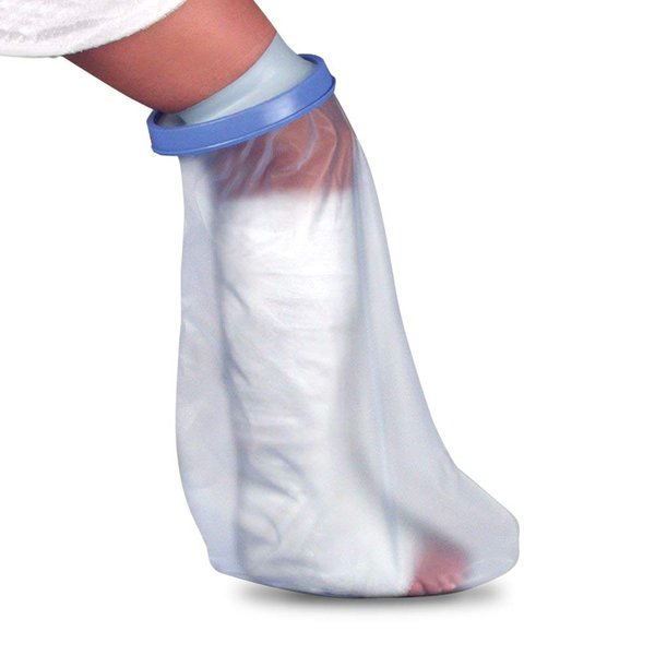 DMI Waterproof Cast Cover Wound Barrier and Bandage Protector Reusable with a Watertight Seal for Showers Baths & Pools Fits Adult Small Leg up to 23 Inches in Length, Short Leg