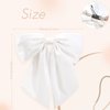 2Pcs Big Satin Hair Bows for Women Girls 10 Inch Barrette Hair Clip Long Black White Silk Ribbon bride Wedding Bows French Style Hair Accessories (Black+White)