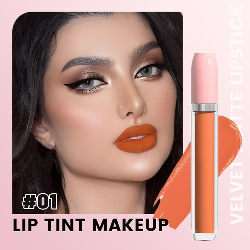 BINGBRUSH Super Stay Matte Longwear No-Budge Liquid Lipstick Makeup,Highly Pigmented Color and Instant Shine, Cheeky, Soft Matte Lip Cream Lightweight Lipgloss (01#&02#, Pack of 2)