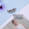 2 PCS Rhinestone Hair Clips, Silver Bride Wedding Hair Accessories, Rhinestones Bridal Hair Clips, Crystal Flower Hair Clips Wedding Headpiece Hair Clips for Brides Flower Girls Jewelry Barrette