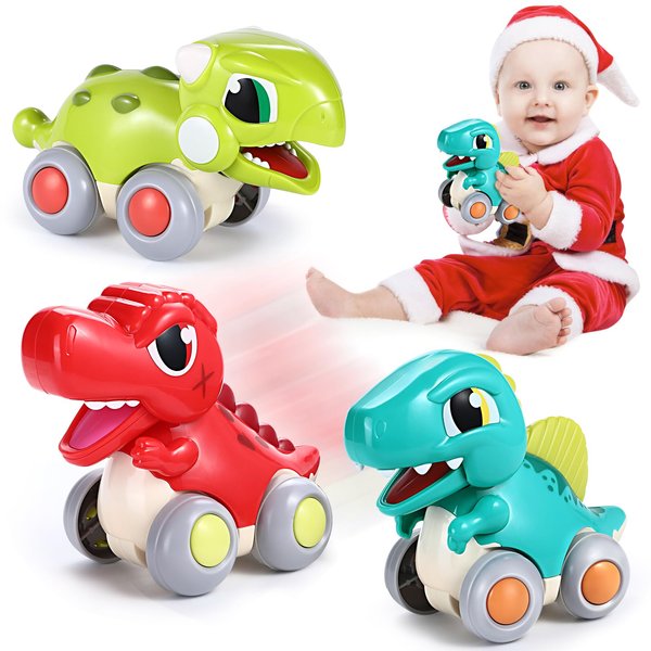 LUDILO Car Toys for 1 Year Old Boy Gifts: Push and Go Dinosaur Toys Cars for Toddlers 1-3 One Year Old Boy Toys Birthday Gifts for 1 2 3 Year Old Boys Toddler Toys Age 1-2 Baby Boy Toys 12-18 Months