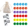 COMSREV 30 Wahoo Board Game Replacement Marbles 5 Each of 6 Colors, 6 Dice and a Play Bag for Aggravation Wahoo Board Game
