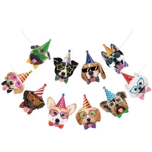 Hooqict Dog Birthday Banner Dog Birthday Party Decorations for Backdrop Dog Themed Party Banner Dog Face Happy Birthday Sign for Girls Pet Puppy Theme Birthday Party Supplies