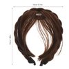 OSALADI Bang Hair Bands Synthetic Headband Wig with Bangs Front Hair Bangs Headband Braided Hair Hoop for Women, front hair extensions Light front hair bangs Brown headband bangs