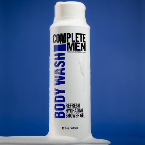 COMPLETE FOR MEN - Shower Gel for Men: Sulfate-Free Body Wash, Natural Ingredients Moisturizing Shower Gel for All Skin Types, Soap & Body Cleansers, Bath Gel for Dry Skin