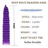Ocean Wave Crochet Hair 24 Inch 2 Packs Deep Wave Curly Braiding Hair Extensions Synthetic Curly Crochet Hair For Black Women (Purple)