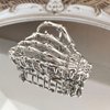 FULANSI Skeleton Hand Hair Clip Metal Silver Hair Claw Clips Gothic Halloween Hair Accessories for Women Fashion Skull Claw Clips for Thick/Thin Hair Strong Hold Hair Jaw Barrettes Party Decor