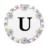 Cell Phone Pop Out Holder,Floral White Daisy Flower Letter U PopSockets Grip and Stand for Phones and Tablets