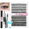 SKY MANGO False Eyelashes Kit 280pcs DIY Lash Extension Kit 8-16mm Mix with Lash Bond and Seal and Lash Tweezers and Lash Brush Fluffy Lash Clusters Kit 30D Curl for Beginners