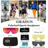 GIEADUNSports Sunglasses Polarized Cycling Glasses Adults and Youth softball Glasses Baseball,Fishing, Ski,Golf (black red)